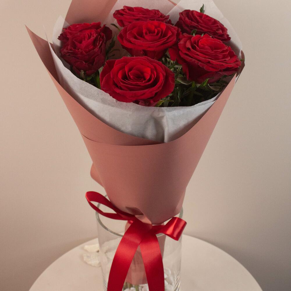 Гранатовые розы 7 шт