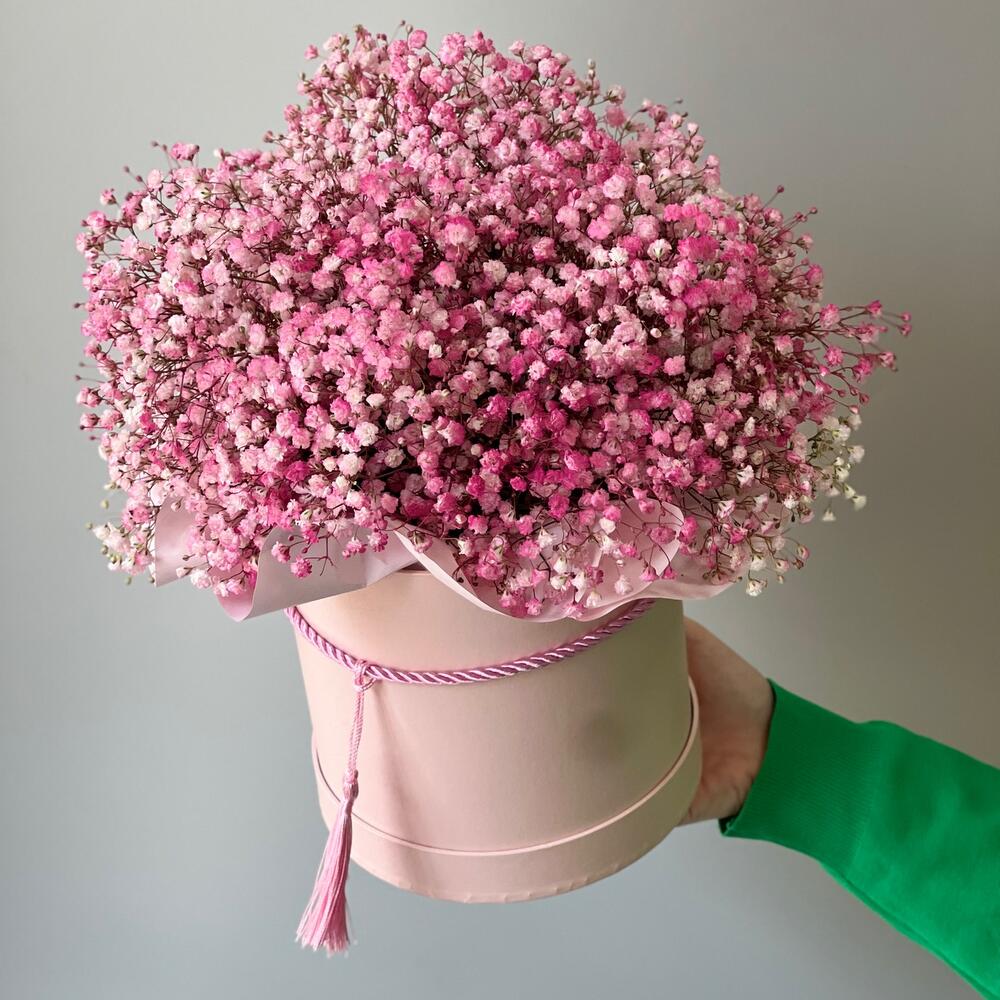 Цветы в коробке гипсофилы